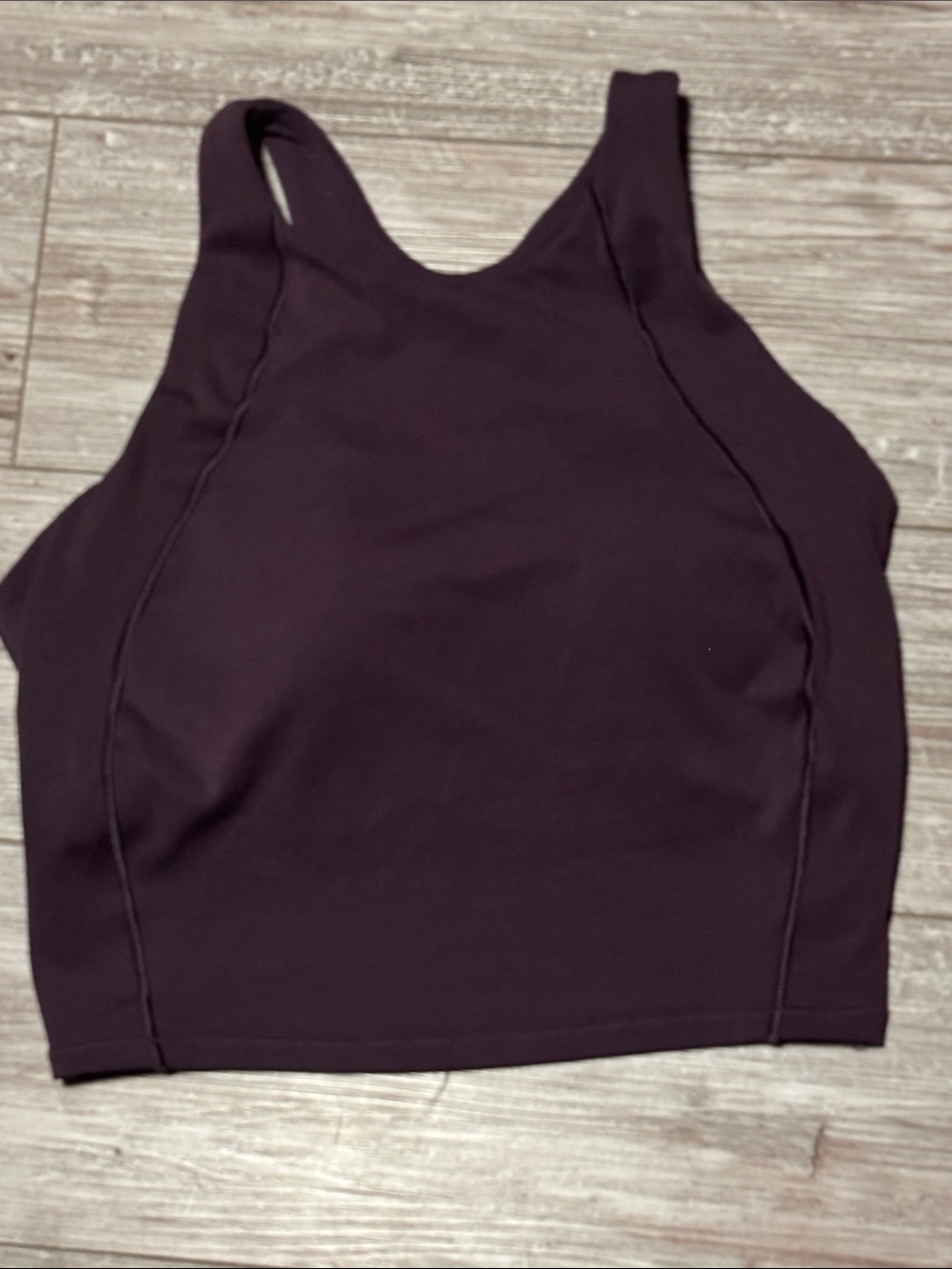 Women's High Neck Cropped Tank Top - Dark Plum